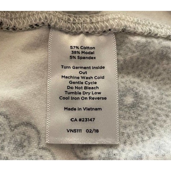 Talbots Size XS Short Sleeve Cotton Top White & Black - Picture 5 of 5